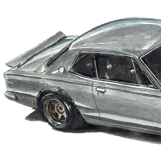 NC-647 GT-R R32/GT-R限定版画 直筆サイン額装●作家 平右ヱ 7