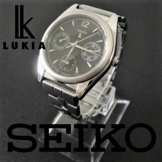セイコー(SEIKO)の【稼働美品】SEIKO　LUKIA　黒文字盤　デイデイト　電池交換済(腕時計)