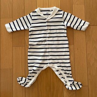 プチバトー(PETIT BATEAU)の　PETTI BATEAU 長袖足付き　カバーオール(カバーオール)