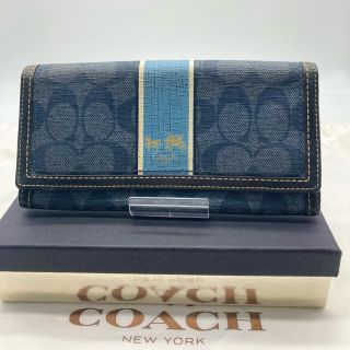 コーチ(COACH)の【本物】COACH コーチ　デニム×マルチカラー　長財布(長財布)