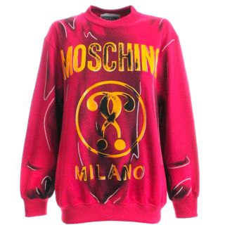 モスキーノ(MOSCHINO)の モスキーノ ダブルクエスチョンマーク スウェット トップス S オーバーサイズ(トレーナー/スウェット)