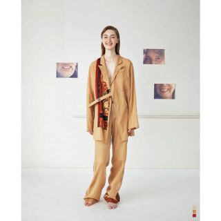 マルタンマルジェラ(Maison Martin Margiela)のmister it 20ss シースルー　テーラードジャケット　ベージュ(テーラードジャケット)