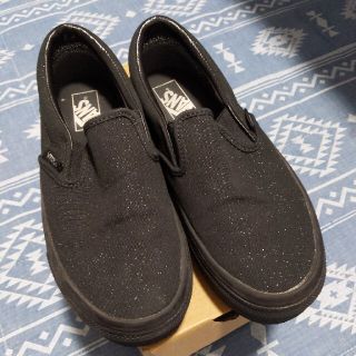 ヴァンズ(VANS)のVANS スリッポン 22cm 黒 ラメ入り(スリッポン)