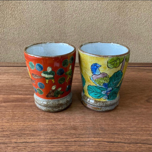 九谷焼 マグカップ「白粒唐草鉄仙」新品・未使用