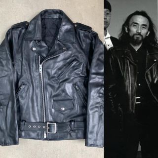 ヨウジヤマモト(Yohji Yamamoto)のワイズフォーメン 山本耀司着用 93aw カウレザーライダースジャケット(ライダースジャケット)