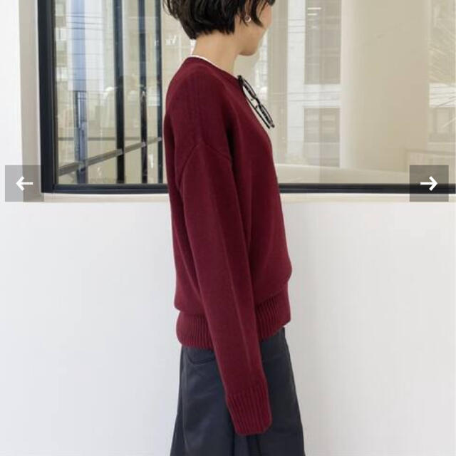 L'Appartement DEUXIEME CLASSE(アパルトモンドゥーズィエムクラス)のL'Appartement  GENTLEMAN KNIT  ボルドー レディースのトップス(ニット/セーター)の商品写真