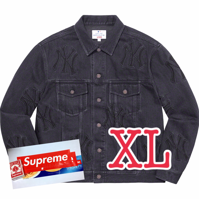 WashedBlackSIZESupreme Yankees Denim Trucker Jacket