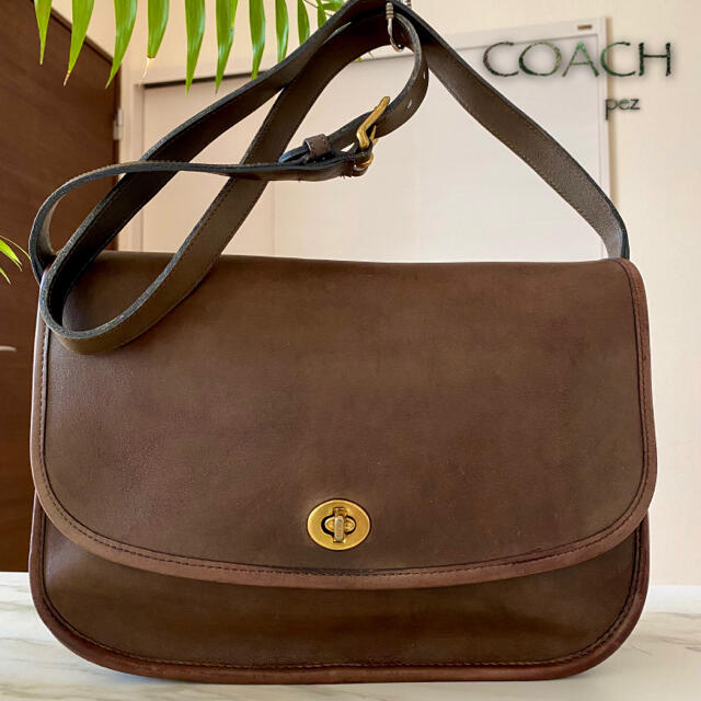 ショルダーバッグUSA製 COACH オールドコーチ レザーショルダーバッグ