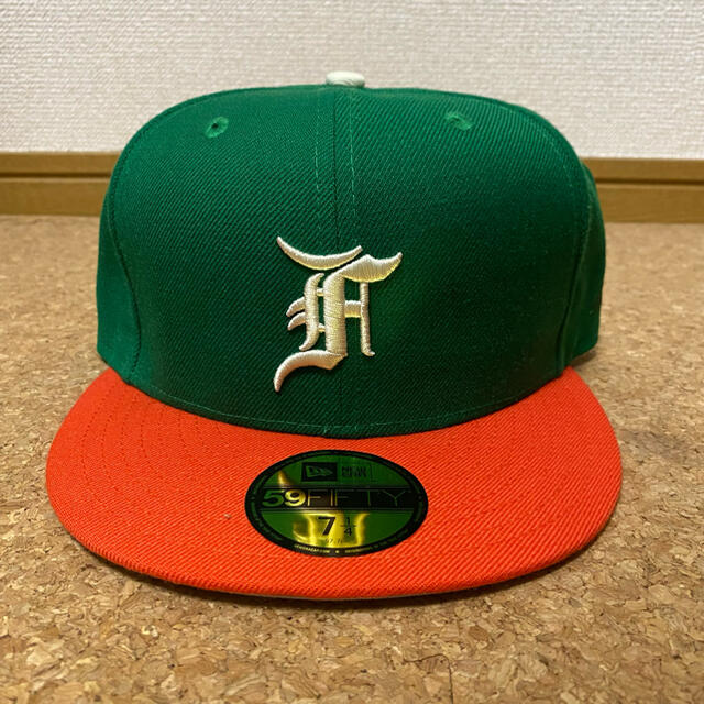 USA限定 [7 1/4] Fear of God NewEra 緑×オレンジ