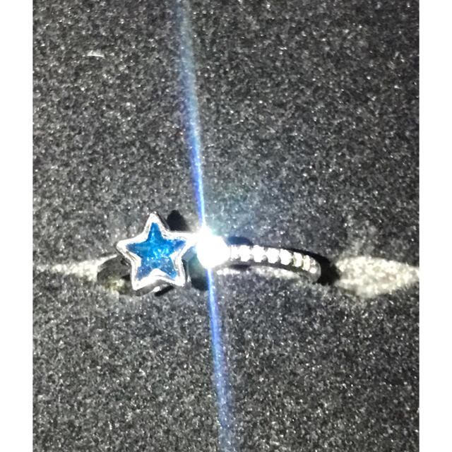 シルバー925  星×ブルー　 レディースのアクセサリー(リング(指輪))の商品写真