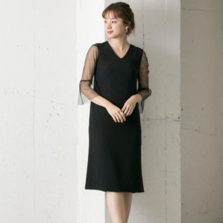 アーバンリサーチ(URBAN RESEARCH)のメッシュ袖ワンピース　アーバンリサーチ　couture(ミディアムドレス)