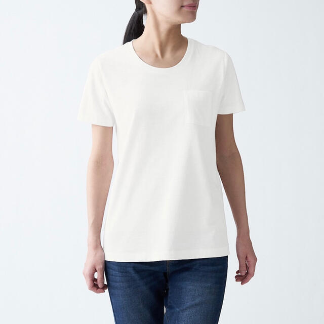 MUJI (無印良品)(ムジルシリョウヒン)の【無印良品】ムラ糸天竺編み クルーネックTシャツ レディースのトップス(Tシャツ(半袖/袖なし))の商品写真