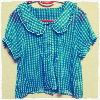 未使用♥ギンガムチェックシャツ(シャツ/ブラウス(半袖/袖なし))