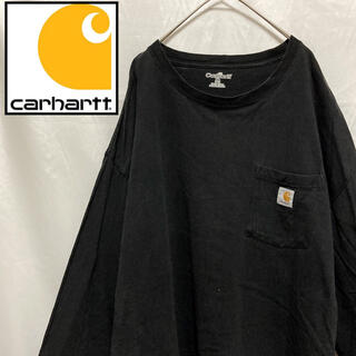 カーハート(carhartt)のCarhartt カーハート ロンT 胸ポケ 長袖 刺繍ロゴ ブラック XL(Tシャツ/カットソー(七分/長袖))
