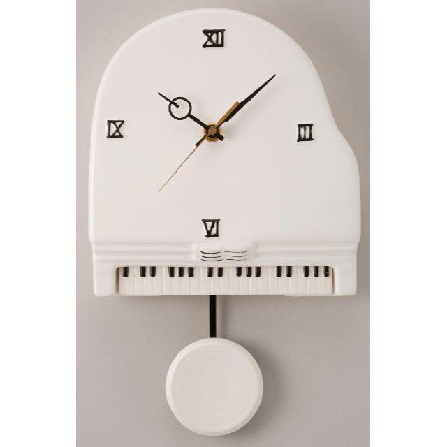 ピアノ型　掛け時計　白 | フリマアプリ ラクマ