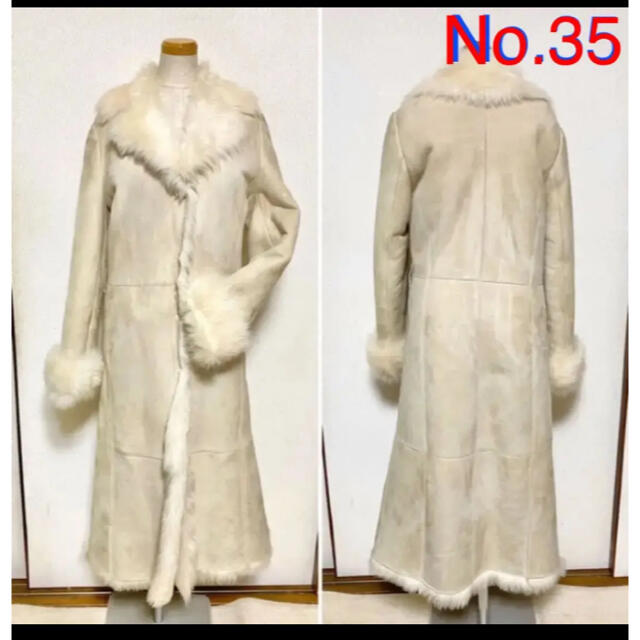 No.35 《美品》リアル本物 ラムムートン ふわふわ柔らか ロングコート