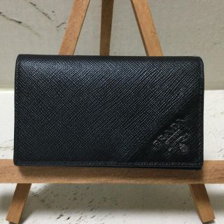 プラダ(PRADA)の【極美品】PRADA プラダ サフィアーノレザーカードホルダー　カードケース(名刺入れ/定期入れ)