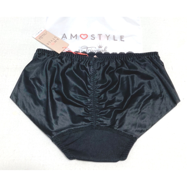 AMO'S STYLE(アモスタイル)のトリンプAMO’STYLE ヴィンテージレース サニタリーボーイズレングスM黒 レディースの下着/アンダーウェア(ショーツ)の商品写真