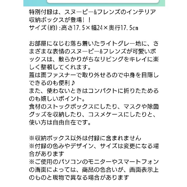 SNOOPY(スヌーピー)のsteady付録スヌーピーブレンズ収納ボックス エンタメ/ホビーの雑誌(その他)の商品写真