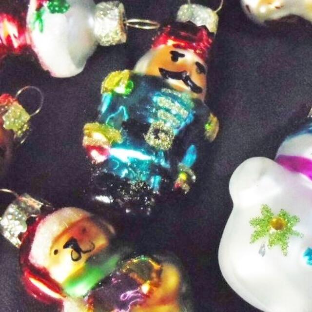 吹きガラス オーナメント スノーマン クリスマスツリー/クリスマス 雪だるま エンタメ/ホビーの美術品/アンティーク(ガラス)の商品写真
