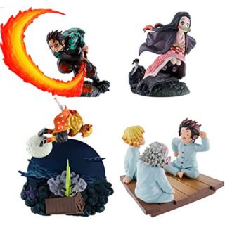 メガハウス(MegaHouse)の鬼滅の刃　フィギュア　情景乃箱　全4種セット(キャラクターグッズ)