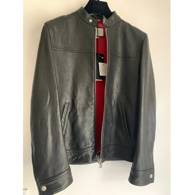 GUCCI ラムレザーシングルライダースジャケット サイズ44