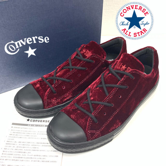 限定 CONVERSE オールスター  ベルベット生地　ローカット　23.5cm