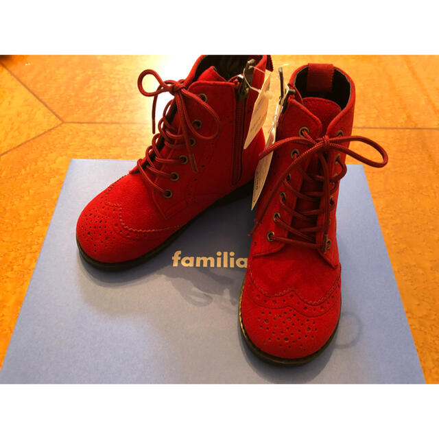 ファミリア　familiar ブーツ　赤　16cm