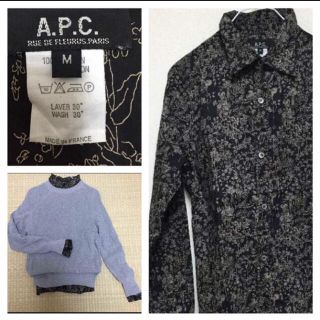 アーペーセー(A.P.C)のアーペーセー 長袖 シャツ 黒 レディース M 花柄 ボタニカル柄(シャツ/ブラウス(長袖/七分))