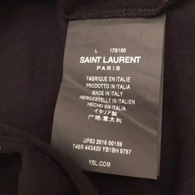 Saint Laurent(サンローラン)の16AW サンローラン　パラディウム  Tシャツ　黒　Lサイズ　国内正規品 メンズのトップス(Tシャツ/カットソー(半袖/袖なし))の商品写真