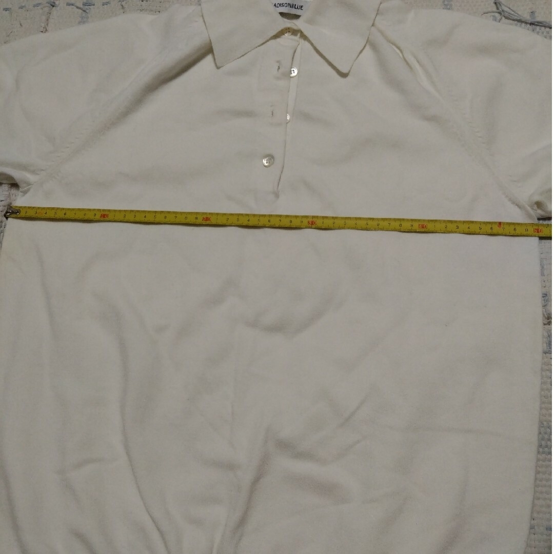 ◆マディソンブルー 半袖ニット ホワイト サイズ00 ポロシャツ 白 4