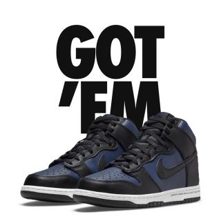 Nike dunk high midnight navy fragment (スニーカー)