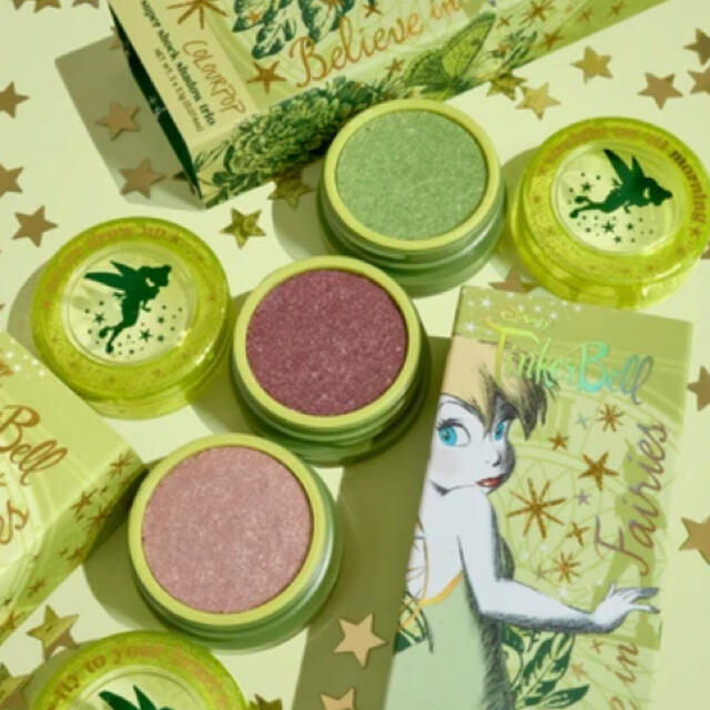 Disney(ディズニー)のcolourpop Disney Tinkerbell sss バリューセット！ コスメ/美容のベースメイク/化粧品(アイシャドウ)の商品写真