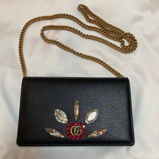 グッチ(Gucci)のGUCCI マーモントビジューチェーンウォレット　美品(財布)