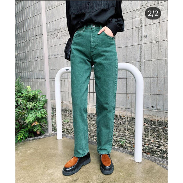 moussy - MOUSSY PLAIN JEANS COLOR STRAIGHTダークグリーンの通販 by