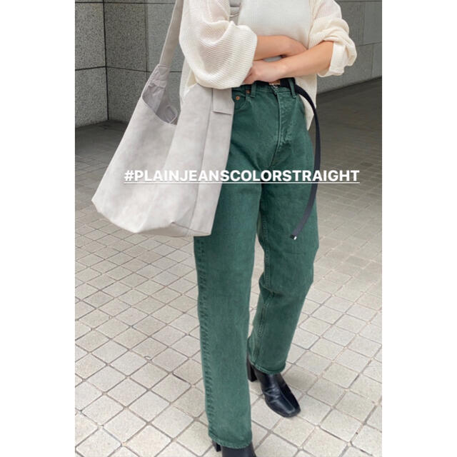 MOUSSY PLAIN JEANS COLOR STRAIGHTダークグリーン 1