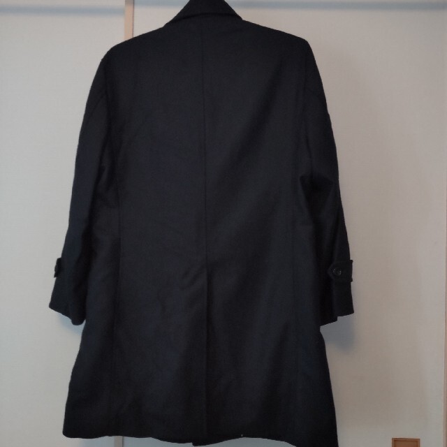 メンズコート秋冬もの　ステンカラーコート　ウール　ダークネイビー　濃紺　Lサイズ メンズのジャケット/アウター(ステンカラーコート)の商品写真