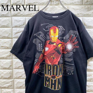 マーベル(MARVEL)のMARVEL IRON MAN アメコミ プリント Tシャツ HAITI製 黒(Tシャツ/カットソー(半袖/袖なし))