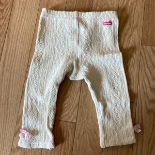 ミキハウス(mikihouse)のミキハウス　パンツ　ニット柄　リボン　女の子　アイボリー　長ズボン(パンツ)