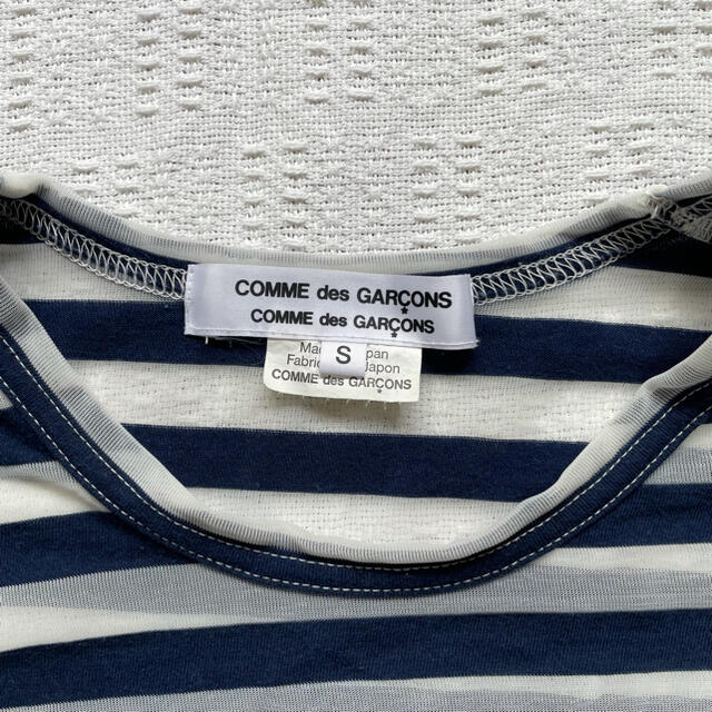 COMME des GARCONS(コムデギャルソン)のコムデギャルソン　シースルートップス　ボーダー　ネイビー レディースのトップス(カットソー(長袖/七分))の商品写真