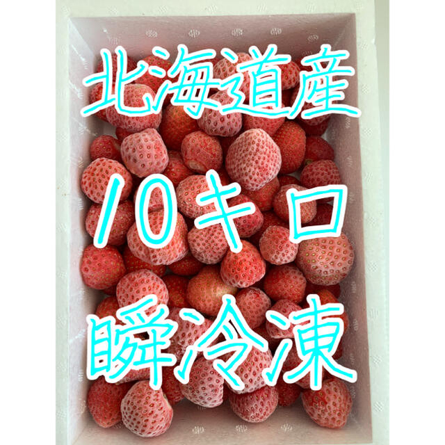 冷凍いちご　10キロ　瞬冷凍　北海道産　クール便 食品/飲料/酒の食品(フルーツ)の商品写真