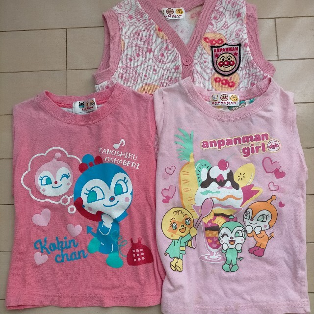 アンパンマン(アンパンマン)のアンパンマン半袖Tシャツ＆ベスト セット キッズ/ベビー/マタニティのキッズ服女の子用(90cm~)(Tシャツ/カットソー)の商品写真