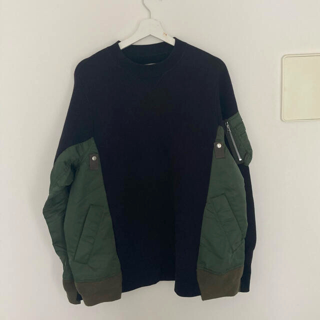 sacai(サカイ)のsacai Sponge Sweat x MA-1 Pullover スウェット メンズのトップス(スウェット)の商品写真