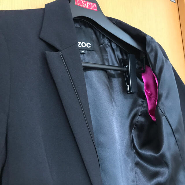 OZOC(オゾック)のオゾック OZOC テーラードジャケット ブラック 黒 38 レディースのジャケット/アウター(テーラードジャケット)の商品写真