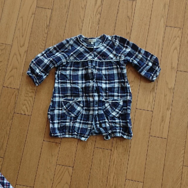 110チェックワンピース キッズ/ベビー/マタニティのキッズ服女の子用(90cm~)(ワンピース)の商品写真