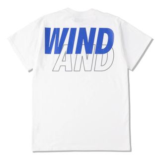 WIND AND  SEA ロゴTシャツ　白青　Lサイズ　WHITE×BLUE(Tシャツ/カットソー(半袖/袖なし))