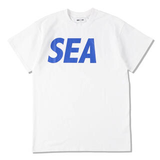 WIND AND  SEA ロゴTシャツ　白青　Lサイズ　WHITE×BLUE