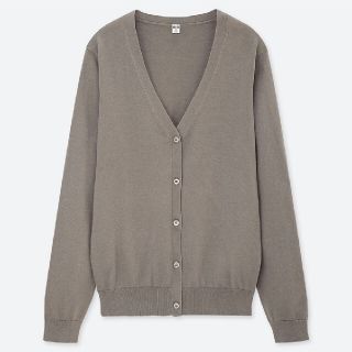 ユニクロ(UNIQLO)のユニクロ UVカットスーピマコットンVネックカーディガン(カーディガン)