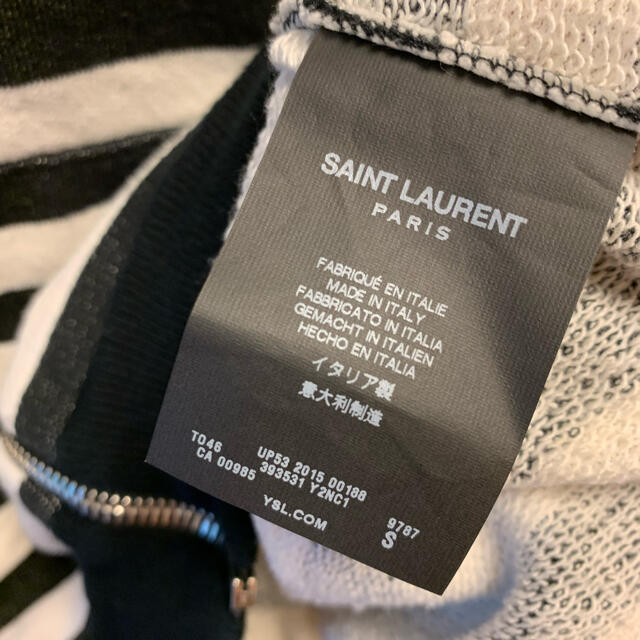 Saint Laurent(サンローラン)の正規 Saint Laurent サンローランパリ ボーダー パーカー メンズのトップス(パーカー)の商品写真