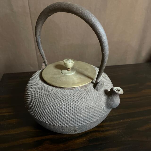 鉄瓶 龍文堂造 あられ 煎茶道具 骨董品 - 金属工芸